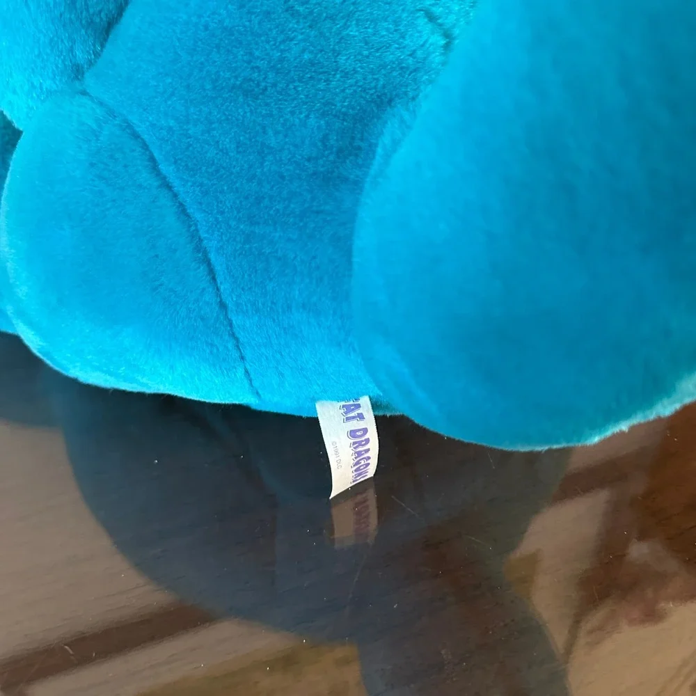 Vintage 1991 Fat Dragons DLC Turquoise Blue Pink Plush Stuffed Animal 16 Inch